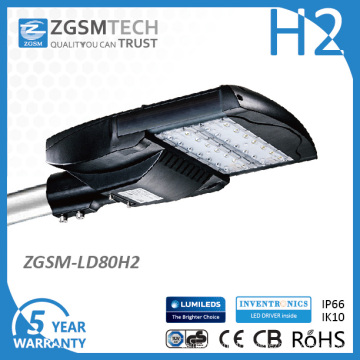 80W Ce RoHS Cobra Head Route Dimmable Lumière